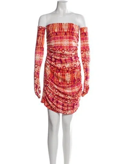Pre-owned Miscreants Tie-dye Print Mini Dress In Orange