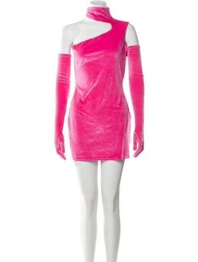 Pre-owned Miscreants Velvet Mini Dress In Pink