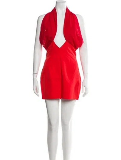 Pre-owned Miscreants V-neck Mini Dress W/ Tags In Orange