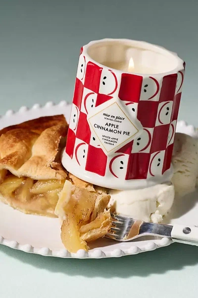 Mise En Place By Anthropologie Mise En Place Gourmand Cinnamon Apple Pie Ceramic Candle In Red
