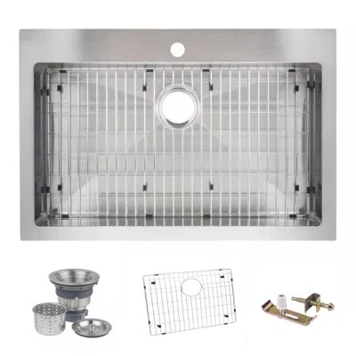 Miseno 33" Top-mount/undermount Single Basin Stainless Steel Kitchen Sink - Drain Assembly And Fitted Basin