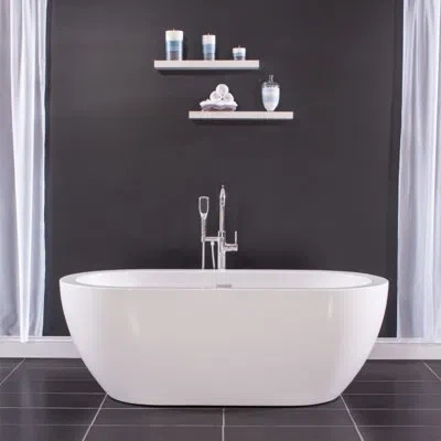 Miseno 59" Free Standing Acrylic Soaking Tub With Center Drain