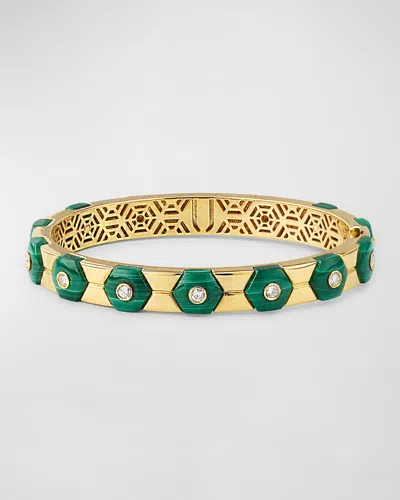 Miseno Baia Sommersa Bangle With Malachite And Diamonds In Gold