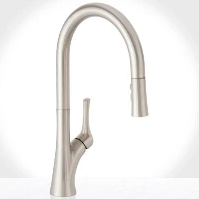 Miseno Bella Pull-down Kitchen Faucet With Easyseat Multi-flow Spray Head - Includes Optional Deck Plate In Polished Chrome
