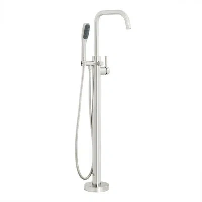 Miseno Floor Mounted Tub Filler With Integrated Valve And Diverter - Includes Hand Shower In Brushed Nickel