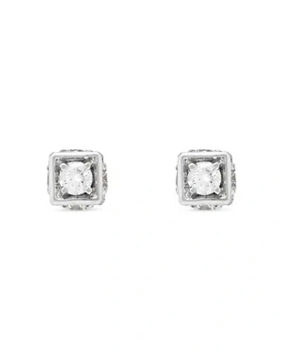 Miseno Jewelry 18k White Gold Faro Diamond Cube Stud Earrings In Yellow