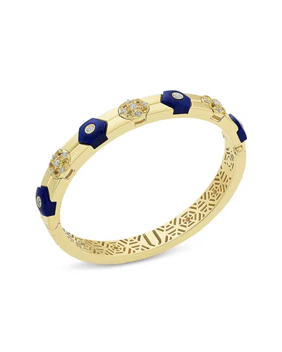 Miseno Jewelry 18k Yellow Gold Baia Bangle Bracelet With Diamonds, Yellow Sapphire & Lapis