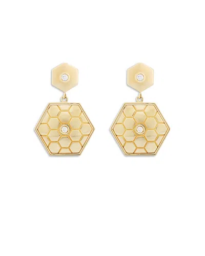 Miseno Jewelry 18k Yellow Gold Baia Diamond Hexagon Drop Earrings