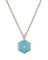 Miseno Jewelry 18k Yellow Gold Baia Turquoise & Diamond Hexagon Pendant Necklace, 16.-18 In Gold