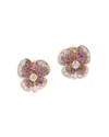 Miseno Jewelry Diamond & Pink Sapphire Ischia Stud Earrings In 18k Rose Gold In Gold