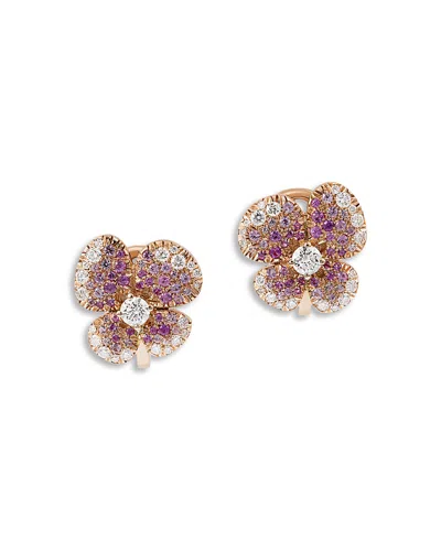 Miseno Jewelry Diamond & Pink Sapphire Ischia Stud Earrings In 18k Rose Gold