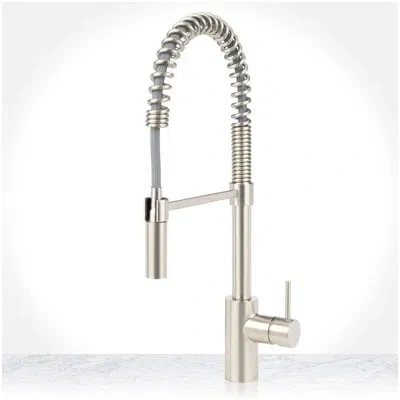 Miseno Mia 1.8 Gpm Pre-rinse Pulldown Kitchen Faucet - Includes Optional Deck Plate In Stainless Steel