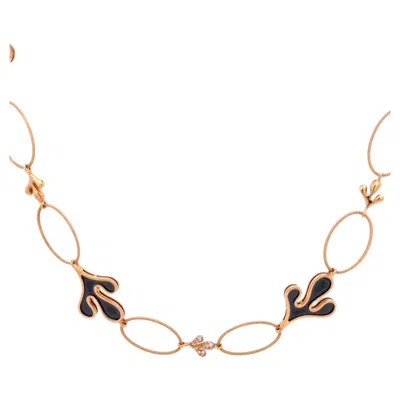 Pre-owned Miseno Onyx And Diamond Necklace In 18k Rose Gold In Red