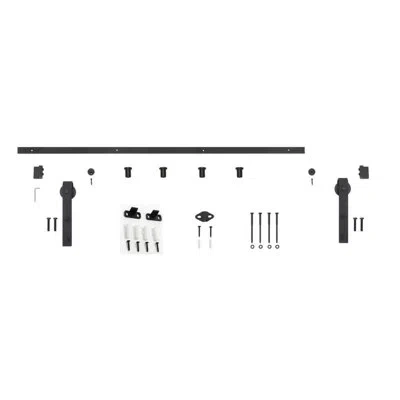 Miseno Standard Single Single Door Barn Door Hardware Kit In Black