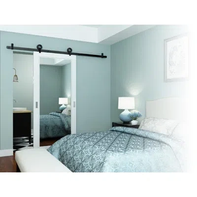 Miseno Standard Single Single Door Barn Door Hardware Kit In Black
