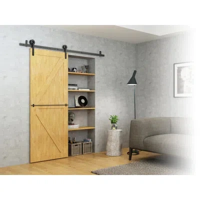 Miseno Standard Single Single Door Barn Door Hardware Kit In Black
