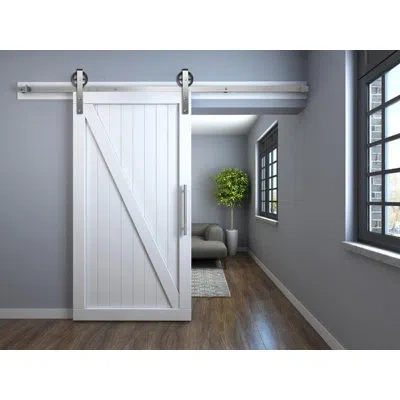 Miseno Standard Single Single Door Barn Door Hardware Kit In Stainless Steel