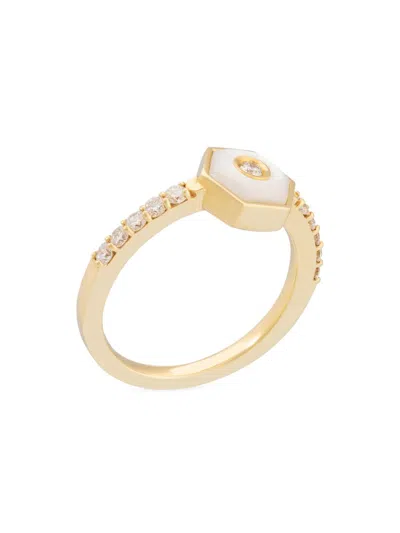 Miseno Women's Baia 18k Yellow Gold, Mother-of-pearl & 0.39 Tcw Diamond Ring