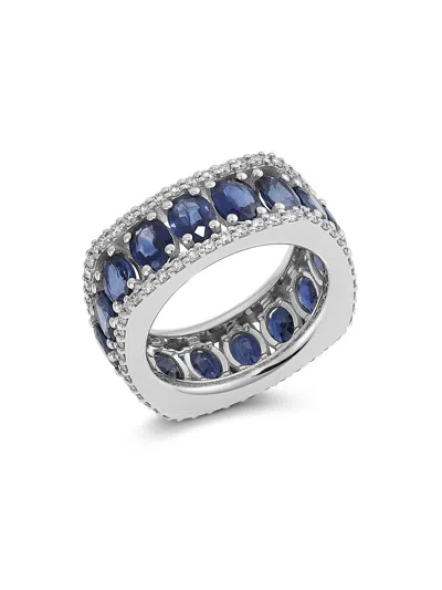 Miseno Women's Cortile 18k White Gold, Blue Sapphire & 0.75 Tcw Diamond Ring
