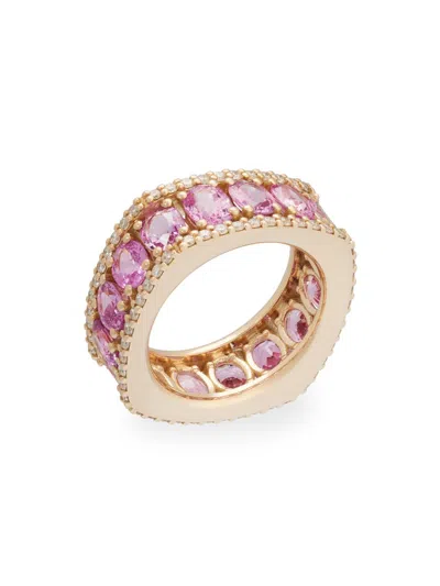 Miseno Women's Cortile 18k Yellow Gold, 6.82 Tcw Pink Sapphire & 0.76 Tcw Diamond Ring