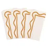 Misette Set-of-four Colorblock Embroidered Linen Napkins In Orange