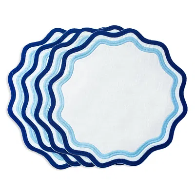 MISETTE COLORBLOCK EMBROIDERED LINEN PLACEMATS, SET OF 4