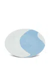 Misette Set-of-four Colorblock Porcelain Dinner Plates In Blue