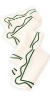 Misette Embroidered Linen Napkins Colorblock/dark Green/sage In Colorblock/dark Green/sage
