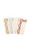 Misette Colorblock Linen Four-piece Napkin Set In Multi