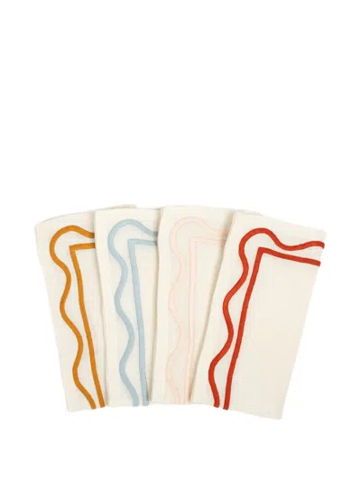 MISETTE EMBROIDERED LINEN NAPKINS (SET OF FOUR)