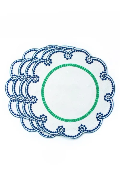 Misette Fête Collection 4-pack Linen Placemats In Blue