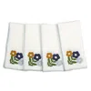 Misette Retro Flowers Linen Napkins Set Of 4 In Multi
