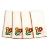 Misette Set-of-four Floral Embroidered Linen Napkins In Multi