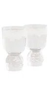 Misette Hand-blown Bubble Glass Tumbler Set Of 2 Clear In Clear