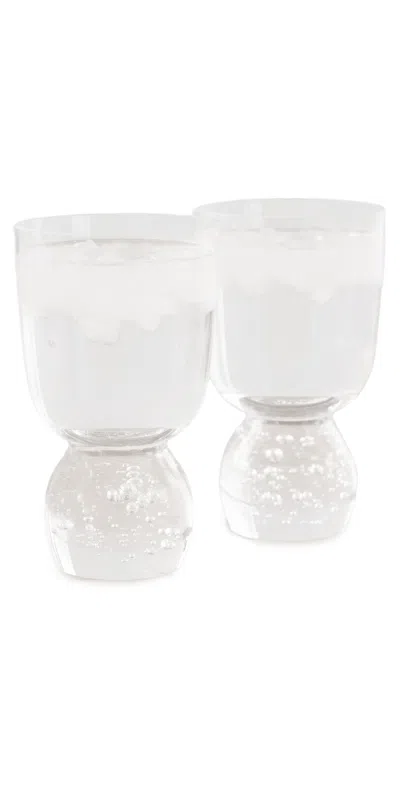 Misette Hand-blown Bubble Glass Tumbler Set Of 2 Clear