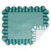 Misette Set-of-four Jardin Embroidered Linen Placemats In Green