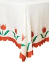 MISETTE JARDIN LINEN EMBROIDERED LONG TABLECLOTH