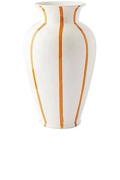 Misette Large Hand Painted Vase In Yellow