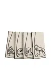 Misette Line-drawing Linen Napkins (set Of Four) In Neutral