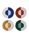 Misette Linen Embroidered Coasters Set Of 4 In Multi