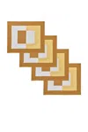 Misette Linen Embroidered Placemats Set Of 4 In Amber