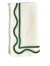 Misette Scalloped-edge Embroidered Napkins (set Of Four) In Green