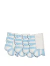 Misette Scalloped-edge Striped Linen Napkins (set Of Four) In Blue