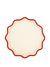 Misette Scalloped Embroidered Placemats (set Of Four) In Brown