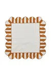 Misette Scalloped Stripe Linen Napkins (set Of Four) In Orange
