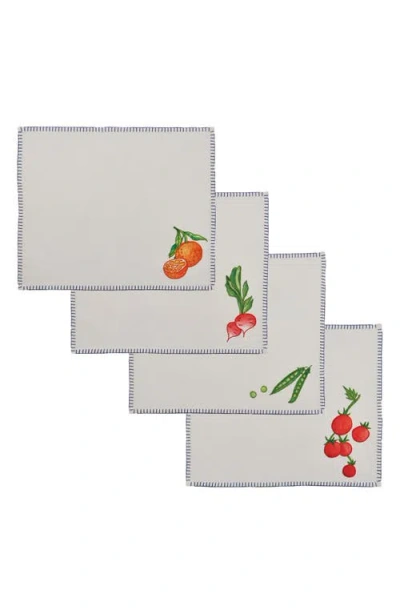 MISETTE MISETTE SET OF 4 ASSORTED EMBROIDERED PLACEMATS