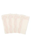 Misette Colorblock Linen Four-piece Napkin Set In Color Block Pink