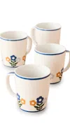 Misette Set Of 4 Mugs Floral Bouquet In Floral Bouquet
