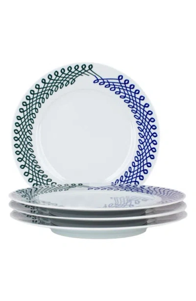 Misette Ribbon 4-piece Dinner Plate Set In Blue