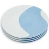 Misette Set-of-four Colorblock Porcelain Dinner Plates In Color Block - Blue/white
